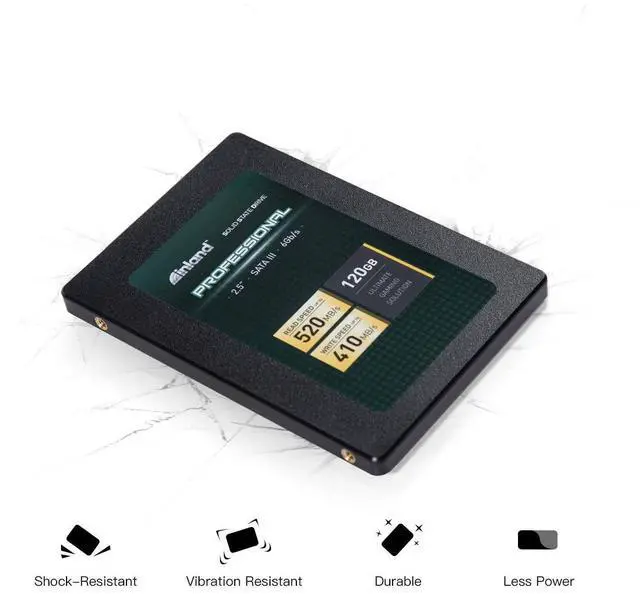 Alt view image 4 of 5 - Inland Professional 3 Pack 120GB SSD 3D TLC NAND SATA III 6GB/s 2.5" Internal Solid State Drive (3x120GB)