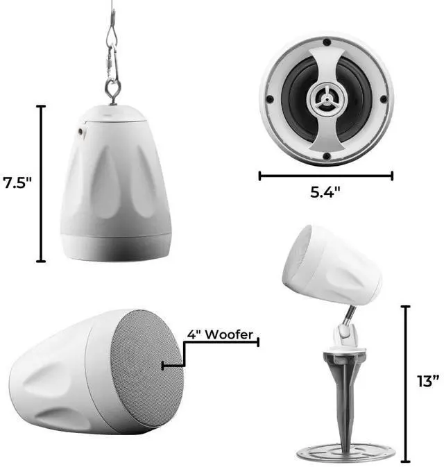 Alt view image 3 of 4 - OSD Forza 4" Landscape In Ground/Mountable 80W Speaker, Commercial 70V Tap, Outdoor Weather Resistant, White (Single)