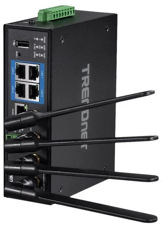 Main image of TRENDnet Industrial AC1200 Wireless Dual Band Gigabit Router, Black, TI-W100