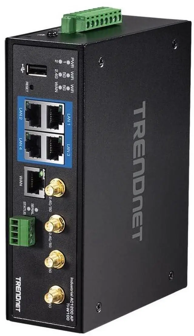 Alt view image 2 of 5 - TRENDnet Industrial AC1200 Wireless Dual Band Gigabit Router, Black, TI-W100
