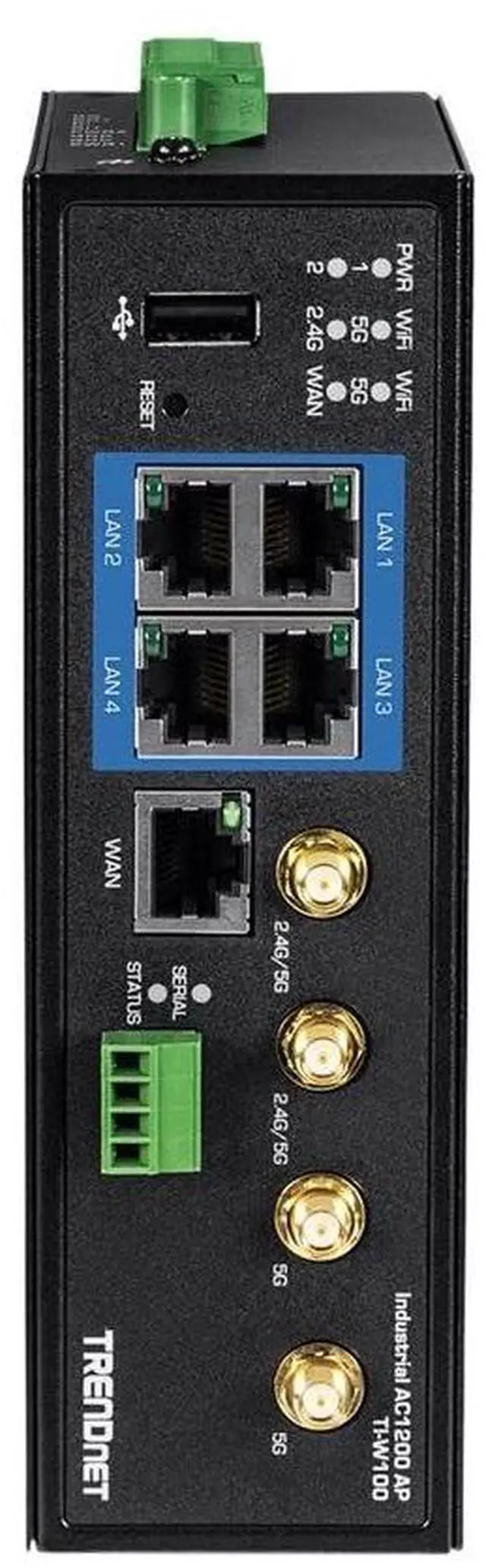Alt view image 3 of 5 - TRENDnet Industrial AC1200 Wireless Dual Band Gigabit Router, Black, TI-W100