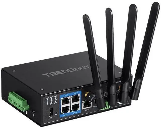 Alt view image 5 of 5 - TRENDnet Industrial AC1200 Wireless Dual Band Gigabit Router, Black, TI-W100