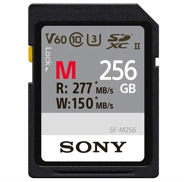 Alt view image 3 of 5 - Sony M series SDXC UHS-II Card 256GB, V60, CL10, U3, Max R277MB/S, W150MB/S (SF-M256/T2)