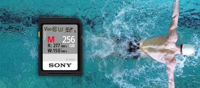 Alt view image 4 of 5 - Sony M series SDXC UHS-II Card 256GB, V60, CL10, U3, Max R277MB/S, W150MB/S (SF-M256/T2)