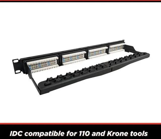 Alt view image 3 of 5 - Simply45 24-Port Loaded UTP Cat6 Patch Panel - 1RU, 110 Style, Includes Cable Management Bracket, Cable Ties and Rack Screws - S45-2624