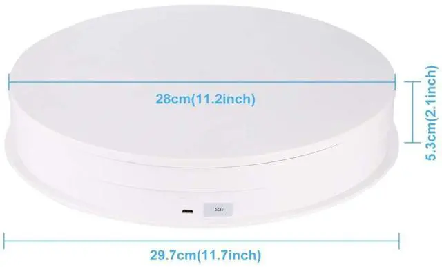 Alt view image 2 of 5 - PULUZ 360 Degree Photography Turntable Rotating Display Stand, 11.2in(28cm) Diameter 360 Degree Turntable Display Stand for Photography Video Shooting Props Jewelry, Max Load 44Lb (White)