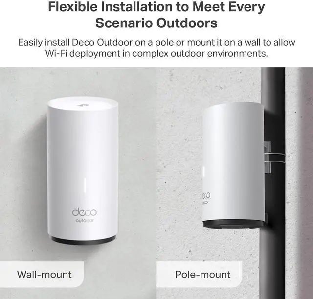 Alt view image 4 of 5 - TP-Link Deco Outdoor Mesh WiFi (Deco X50-Outdoor), AX3000 Dual Band WiFi 6 Mesh, 2 Gigabit PoE Ports, 802.3at PoE+,Weatherproof, Works with All Deco Mesh WiFi, 1-Pack