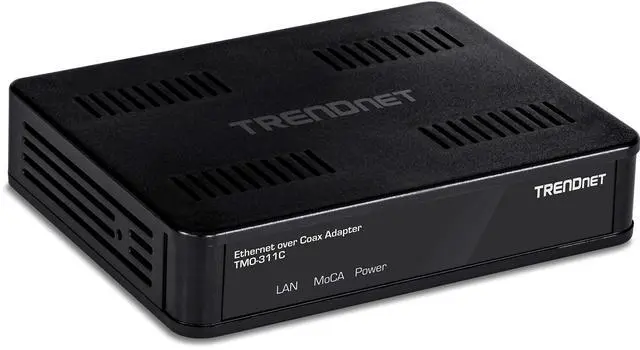 Main image of TRENDnet Ethernet Over Coax Adapter, Backward Compatible with MoCA 2.0, Gigabit LAN Port, Supports Net Throughput Up to 1Gbps, Supports Up to 16 Nodes On One Network, Black, TMO-311C
