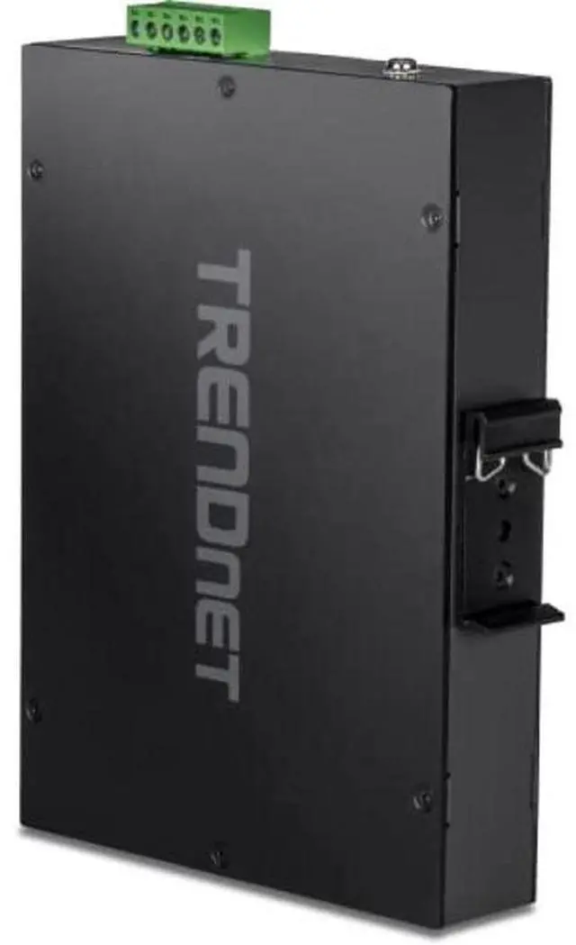 Alt view image 3 of 5 - TRENDnet 5-Port Industrial Gigabit PoE+ Switch, Wide Temperature Range -20°  65°C (-4°  149°F), DIN-Rail Switch, 50-55V DC, 4 x Gigabit PoE+ Ports, 1 x Gigabit SFP Slot, TI-PGM541, Black