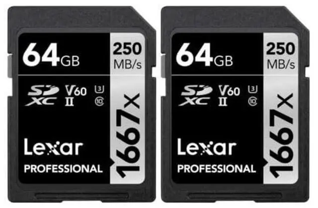 Alt view image 2 of 4 - Lexar Professional 64GB 1667x UHS-II SDXC Memory Card (2-Pack)