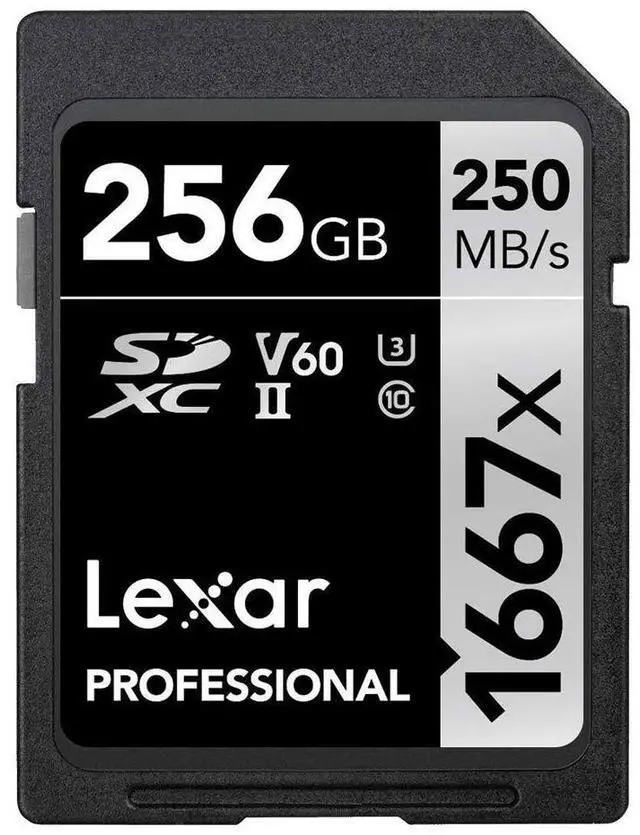 Alt view image 2 of 2 - Lexar Professional SDHC/SDXC 1667x UHS-II 256gb Memory Card 2 Pack (LSD256CBNA1667)