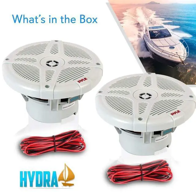 Alt view image 5 of 5 - Pyle 6.5 Inch Marine Speakers - Coaxial 2-Way Waterproof Component Speaker Pair | Audio Stereo Sound System with Wireless RF Streaming Support | 6.5" in, 600 Watt PLMRF65SW
