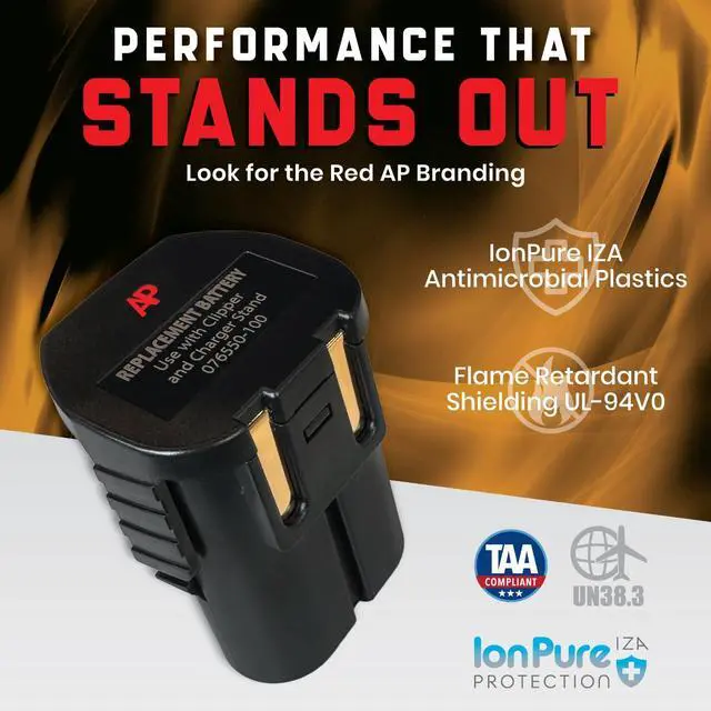Alt view image 4 of 4 - Artisan Power Replacement Battery for Oster Octane & Volt Heavy Duty Cordless Hair Clippers | 2040 mAh | 7.2 Volt | 14.7 Wh | 28% Higher Battery Capacity | Replaces OEM batteries 076550-100 and 076550