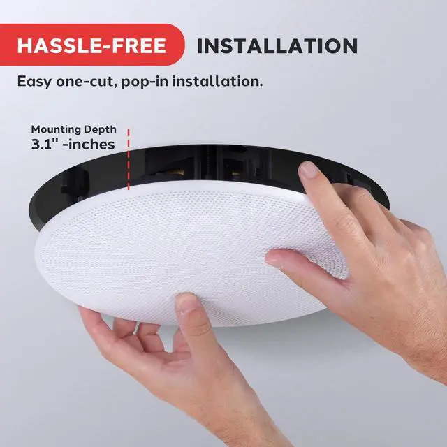 Alt view image 4 of 5 - Pyle 6.5" 2-Way Ceiling Speaker  In-Wall/In-Ceiling Woofer System with Polymer Tweeter, Flush Mount Design, 200W Peak Power, 60Hz-20kHz Frequency Response  Pair  PDIC66