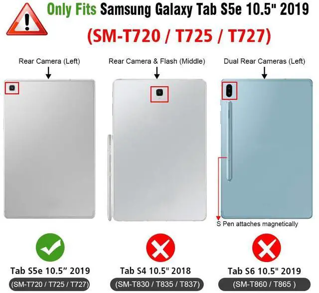 Alt view image 2 of 5 - FINTIE Keyboard Case for Samsung Galaxy Tab S5e 10.5 2019 Model SM-T720/T725/T727, Slim Stand Cover w/Detachable Wireless Bluetooth Keyboard, Black