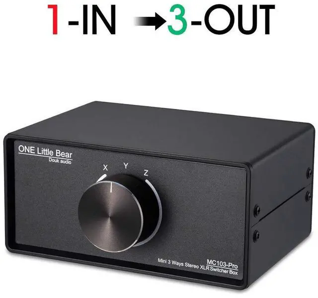 Alt view image 2 of 5 - Nobsound 1-IN-3-OUT XLR Audio Switch ; Balanced Audio Converter ; 3-Way Stereo Passive Audio Selector Switcher (MC103 Pro 3-Out)