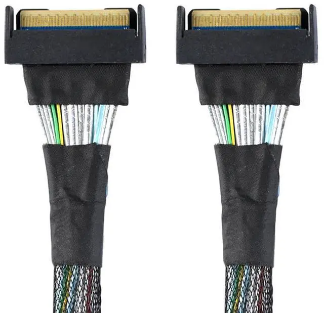Main image of xiwai Slimline MCIO 8i 74Pin Male to MCIO PCIE 5.0 4.0 74Pin Male Extender Cord, PCI-E 5.0 Mini Cool Edge IO MCIO Cable 50cm