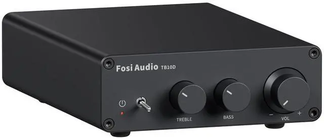 Main image of Fosi Audio TB10D 2 Channel Stereo Amplifier, Class D Mini Power Integrated Amplifiers 600W for Passive Speakers/Bass Shaker, Home Audio Component Desktop Amp Receiver TPA3255 with Bass Treble Control