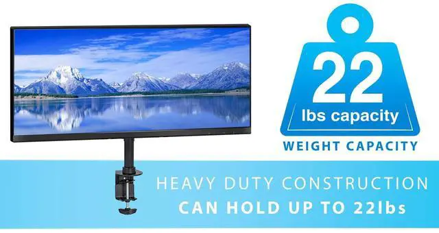 Alt view image 4 of 5 - Mount-It! UltraWide Monitor Mount and TV Desk Mount | Heavy-Duty Height and Tilt Adjustable Monitor Stand for Screens up to 42" | VESA 75x75mm  200x200mm