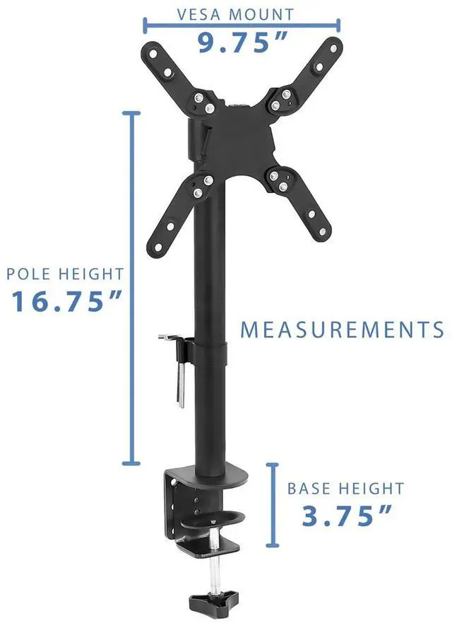 Alt view image 5 of 5 - Mount-It! UltraWide Monitor Mount and TV Desk Mount | Heavy-Duty Height and Tilt Adjustable Monitor Stand for Screens up to 42" | VESA 75x75mm  200x200mm