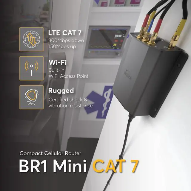 Alt view image 2 of 5 - Peplink Cellular Router MAX BR1 Mini - LTE (CAT 7) WiFi Router | LTE Cellular Modem | 3 Ethernet LAN, Built-in WiFi | Redundant SIM Slots, Built-in eSIM | Upgradeable to Dual WAN | VPN capable