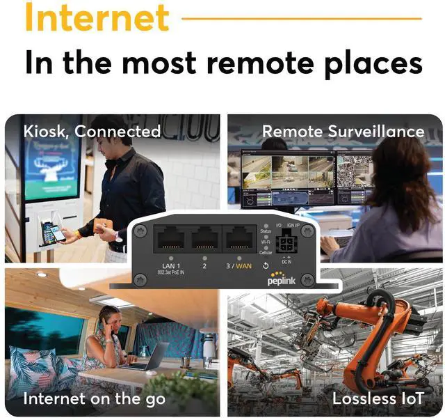 Alt view image 3 of 5 - Peplink Cellular Router MAX BR1 Mini - LTE (CAT 7) WiFi Router | LTE Cellular Modem | 3 Ethernet LAN, Built-in WiFi | Redundant SIM Slots, Built-in eSIM | Upgradeable to Dual WAN | VPN capable