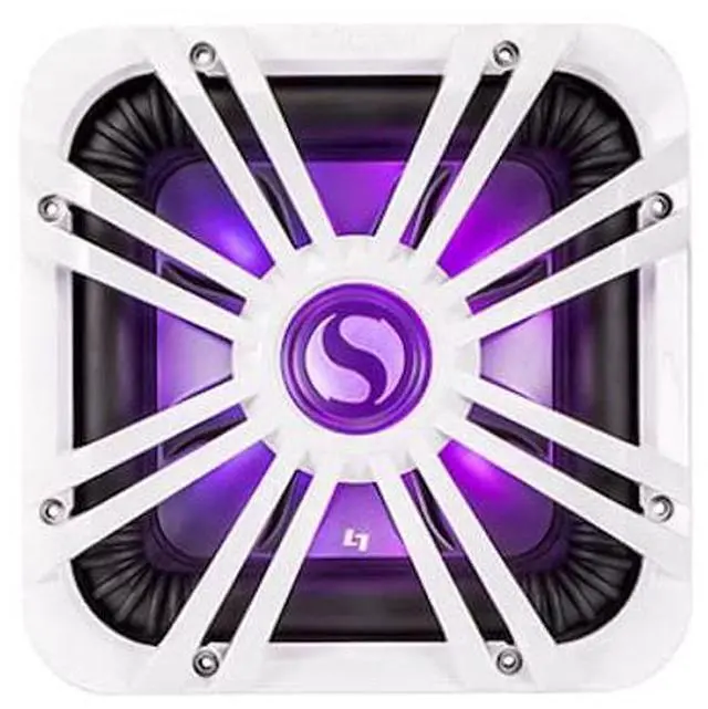 Alt view image 2 of 5 - Kicker 10-inch (25cm) Square Subwoofer Grille for 11S10L7,LED, White