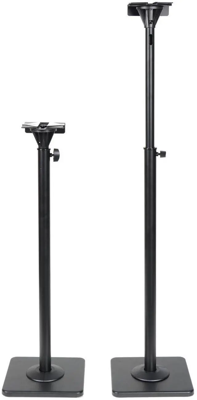 Alt view image 3 of 5 - VideoSecu One Pair Height Adjustable Speaker Stands Mount Floor Stands Surround Sound Satellite Small Bookshelf Speakers Stand MS08B DA8