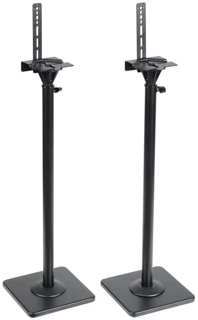 Alt view image 2 of 5 - VideoSecu One Pair Height Adjustable Speaker Stands Mount Floor Stands Surround Sound Satellite Small Bookshelf Speakers Stand MS08B DA8