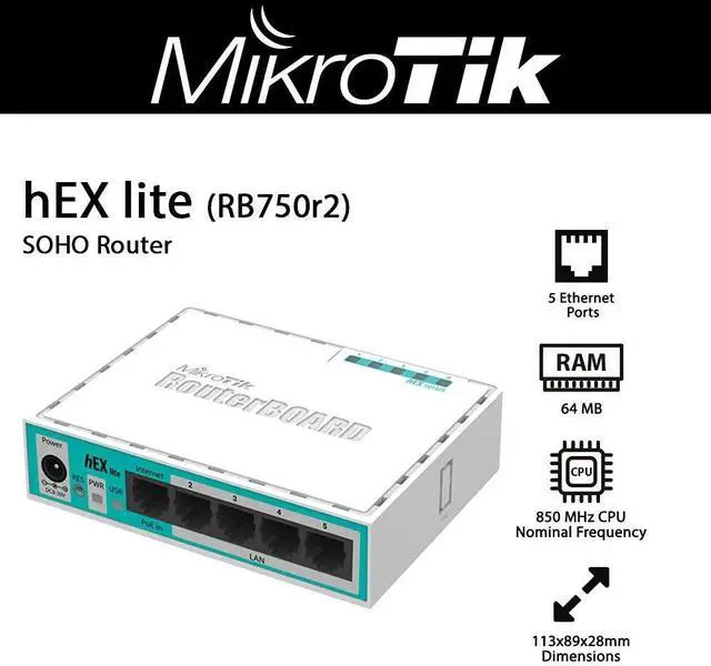 Alt view image 2 of 4 - Mikrotik hEX lite Ethernet LAN White Wired Router