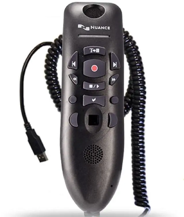 Main image of Nuance PowerMic III Microphone for Dragon, Coiled Cord (extends to 17 Ft), Dictate Documents and Control your PC  all by Voice, [PC Disc]