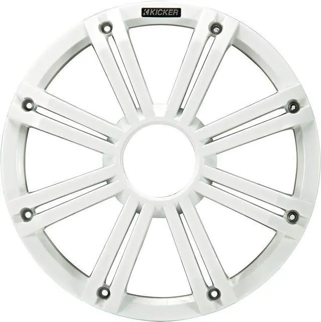 Alt view image 5 of 5 - Kicker KMG10 10-Inch (25cm) Grille for KM10 and KMF10 Subwoofer, LED, White