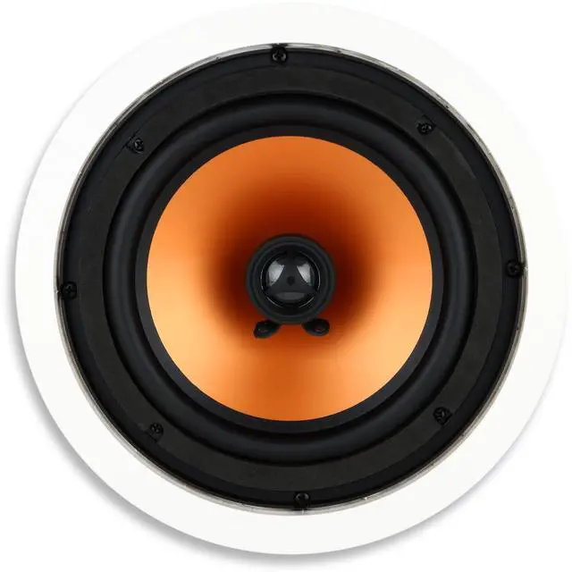 Main image of Micca M-8C 2-Way in-Ceiling Round Speaker, 9.4" Cutout Diameter, Whole House Audio, Home Theater, Indoor or Covered Outdoor, 8" Woofer, 1" Tweeter, White, Paintable, Each