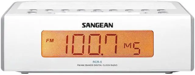 Alt view image 5 of 5 - Sangean RCR-5 Digital AM/FM Clock Radio, White