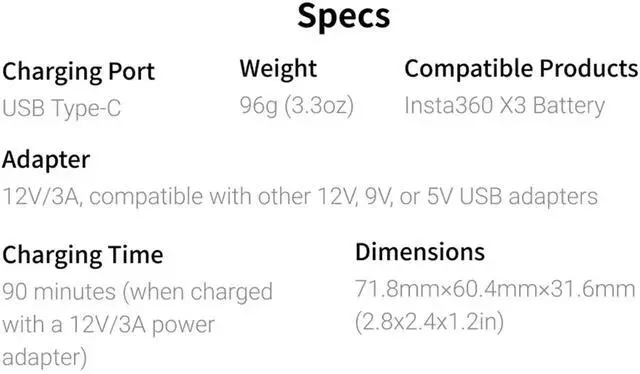 Alt view image 4 of 4 - Insta360 X3 Fast Charge Hub