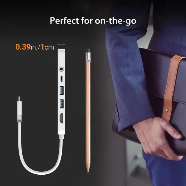 Alt view image 3 of 5 - j5create USB-C Mini Hub - 4K HDMI, 2 x USB 3.1 5Gbps, microSD & SD Card Reader, 3.5mm Audio Jack, 60W PD Pass-Through Charging (JCD373)