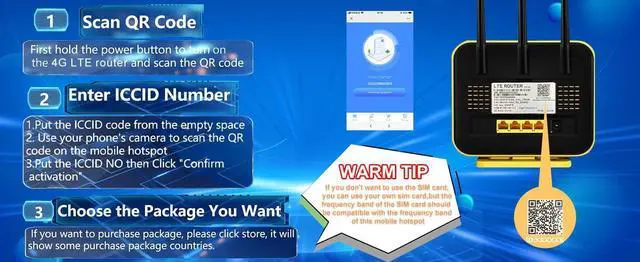 Alt view image 3 of 5 - KuWFi Hotspot 4G LTE No SIM Card Router 1200Mbps Dual Band Gigabit WiFi External Antenna with US 2GB Data vSIM Router Offer high-Speed Data Plans to accommodate RV orRural No Contract Plug and Play