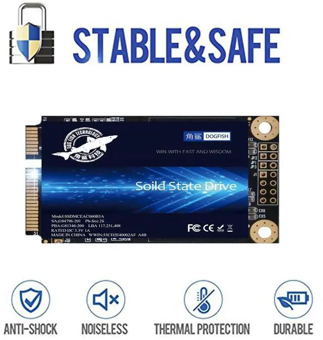 Alt view image 5 of 5 - SSD mSATA 1TB Dogfish Internal Solid State Drive High Performance Hard Drive for Desktop Laptop SATA III 6Gb/s Includes SSD 16GB 32GB 60GB 64GB 120GB 128GB 240GB 250GB 480GB 500GB 1T (1TB MSATA)