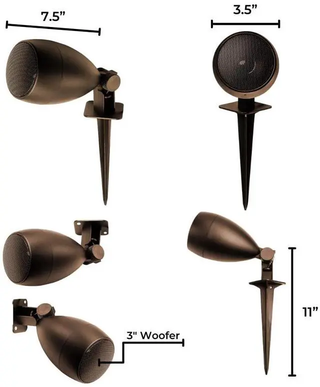 Alt view image 3 of 5 - OSD 3" Landscape In Ground 60W Speaker, Outdoor Weather Resistant, LS3 Bronze (Pair)