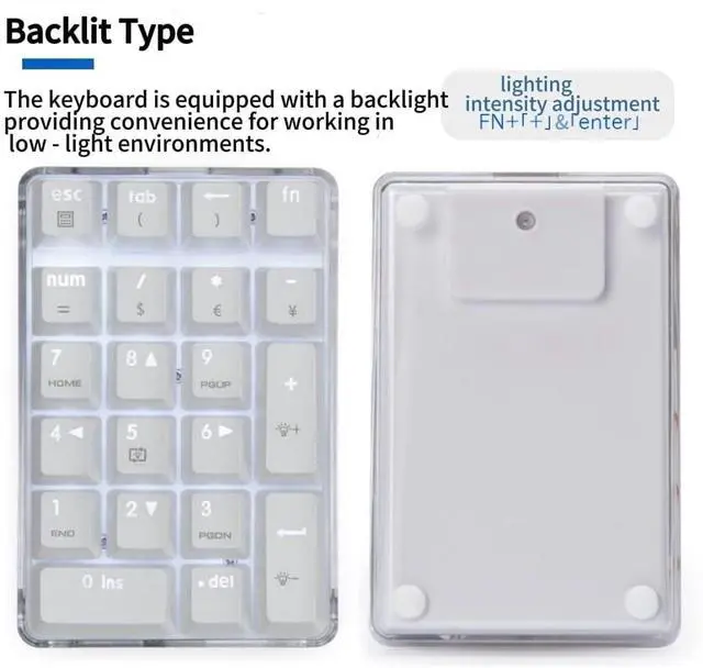 Alt view image 5 of 5 - Magicforce Mechanical Number Pad for Laptop 21-Key Wired Numeric Keypad with Blue LED Backlit USB Number Pad for Laptop Desktop Computer PC (Blue Switch)