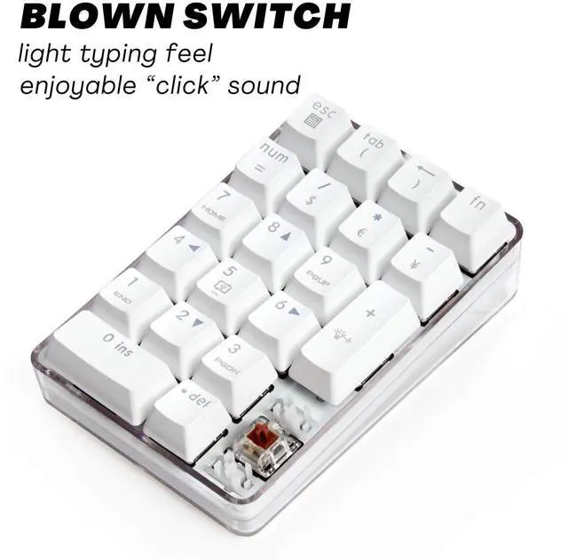 Alt view image 3 of 5 - Magicforce Mechanical Numpad 21-Key Wired Number Pad for Laptop with Blue LED Backlit USB Number Pad for Laptop Desktop Computer PC (Brown Switch)