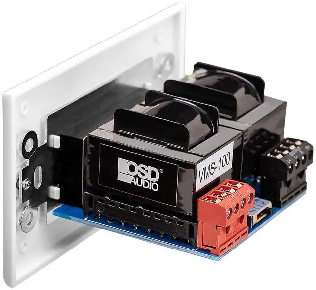 Alt view image 5 of 5 - OSD 300W in Wall Volume Control Impedance Matching for Home Speakers, Slider White VMS300