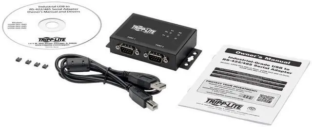 Alt view image 5 of 5 - Tripp Lite 2 Port USB to Serial Adapter, RS-422/RS-485, FTDI with COM Retention, USB-B to DB9 F/M (U208-002-IND)
