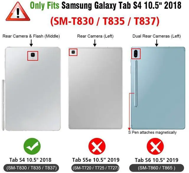Alt view image 2 of 5 - Fintie Keyboard Case for Samsung Galaxy Tab S4 10.5 2018 Model SM-T830/T835/T837, Slim Shell Lightweight Stand Cover with Detachable Wireless Bluetooth Keyboard, Black