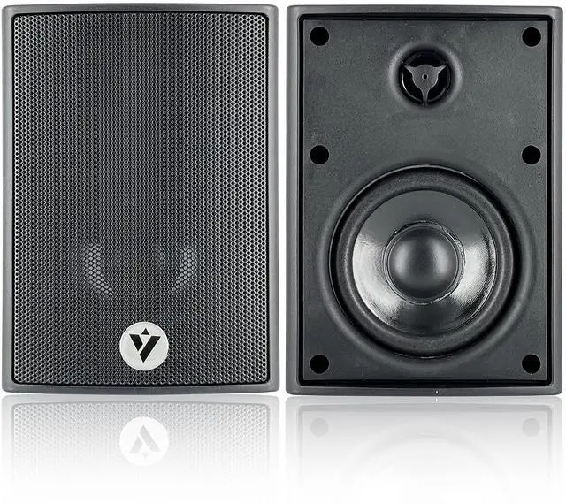 Alt view image 4 of 5 - VOYZ 2-Way Wall Mounted Speakers for Indoor and Outdoor Fun - High Performance 100-Watt Loudspeakers with 4" Polypropylene Cone Woofer for Sleek Sound - Ideal Wired Speakers for Outdoor & Home Theater