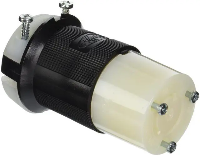 Main image of Hubbell HBL2323 Locking Connector, 20 amp, 250V, L6-20R, Black and White