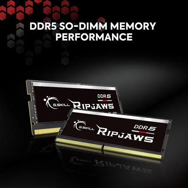 Alt view image 2 of 3 - G.SKILL Ripjaws DDR5 SO-DIMM Series DDR5 RAM 32GB (2x16GB) 5600MT/s CL40-40-40-89 1.10V Unbuffered Non-ECC Notebook/Laptop Memory SODIMM (F5-5600S4040A16GX2-RS)