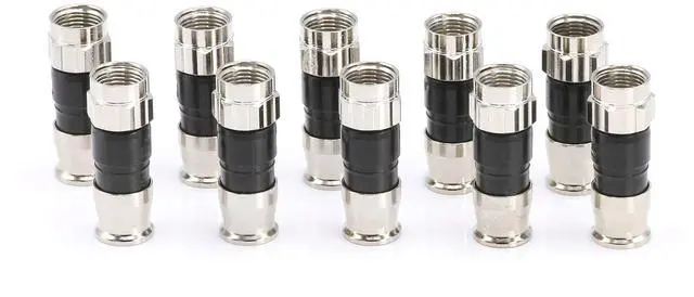 Alt view image 2 of 5 - THE CIMPLE CO Coaxial Cable Connectors, 50 PCS, RG59 Compression Fitting, Water Tight O Ring, Indoor/Outdoor, F81, F-Type, 75 Ohm, 3 GHz, Black