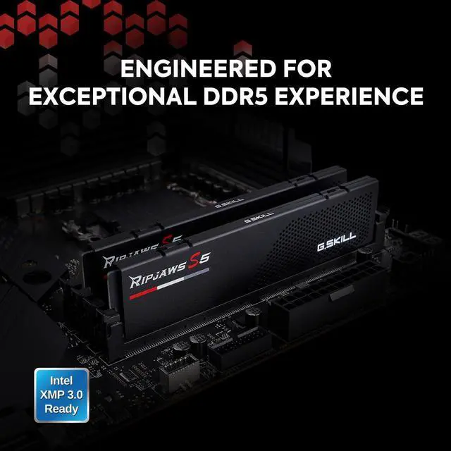 Alt view image 2 of 5 - G.SKILL Ripjaws S5 Series (Intel XMP 3.0) DDR5 RAM 96GB (2x48GB) 6400MT/s CL32-39-39-102 1.35V Desktop Computer Memory UDIMM - Matte Black (F5-6400J3239F48GX2-RS5K)
