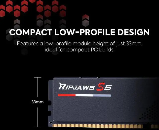 Alt view image 4 of 5 - G.SKILL Ripjaws S5 Series (Intel XMP 3.0) DDR5 RAM 96GB (2x48GB) 6400MT/s CL32-39-39-102 1.35V Desktop Computer Memory UDIMM - Matte Black (F5-6400J3239F48GX2-RS5K)